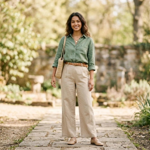 Green and Beige Outfit