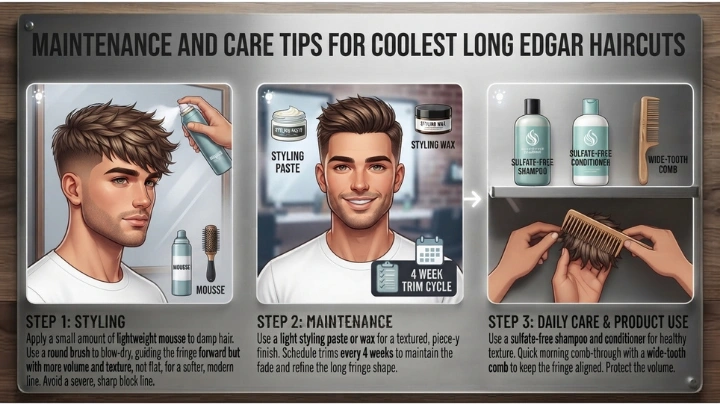 Long Edgar Haircut Maintenance Tips