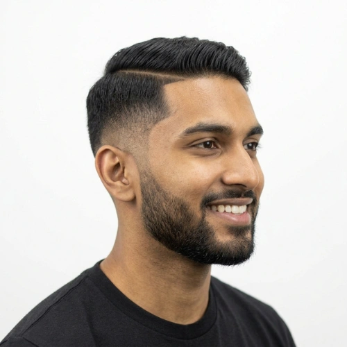 Side Part Taper Fade Men