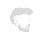Edgar Haircut Style Blog Logo Modern Edgar haircut with textured top and fade on a black background